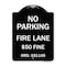 Signmission Missouri No Parking Fire Lane $50 Fine Heavy-Gauge Aluminum Sign, 24" x 18", BW-1824-23874 A-DES-BW-1824-23874 - alternate 1